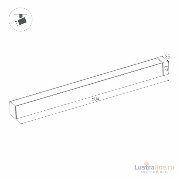 Трековый магнитный светильник Arlight MAG-FLAT-45-L605-18W Day4000 (BK, 100 deg, 24V, DALI) 046583