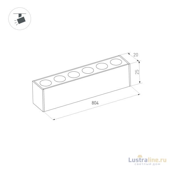 Трековый светильник Arlight Mag-Dots-25-L800-24W Warm3000 034207
