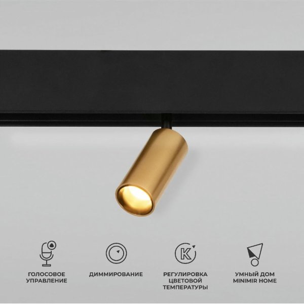 Магнитный трековый светильник Elektrostandard Slim Magnetic Dim Cantors 5W 2700-6500K латунь 4690389195303 a063531