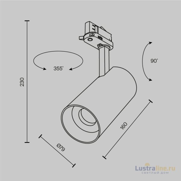 Трековый трехфазный светильник Maytoni Focus Led TR197-3-30WCCT-M-B Трековый трехфазный светильник Maytoni Focus Led TR197-3-30WCCT-M-B