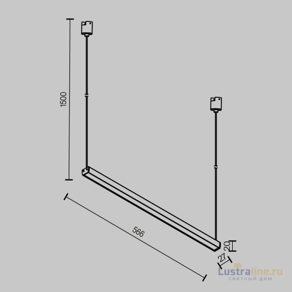 Трековый подвесной магнитный светильник Maytoni Basis TR170-1-26W3K-B