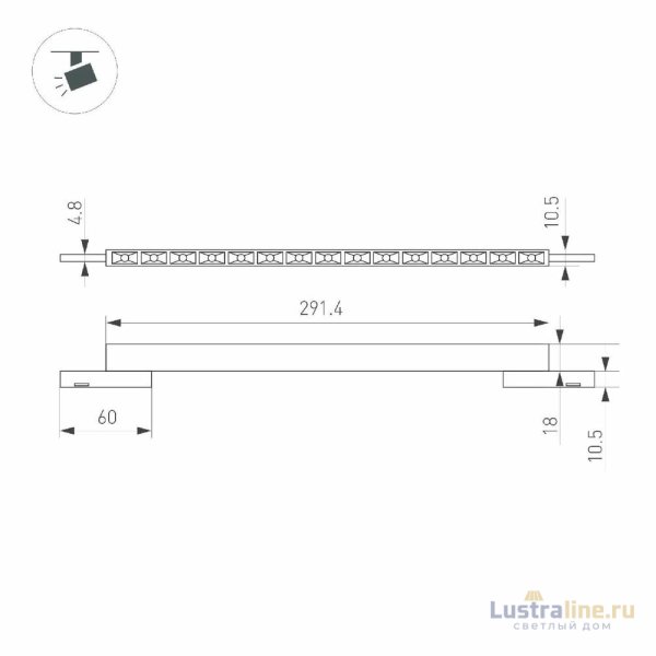 Трековый магнитный светильник Arlight MAG-MICROCOSM-LASER-L300-15W Day4000 (BK, 30 deg, 24V) 043276