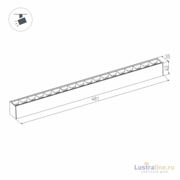 Трековый светодиодный светильник Arlight Mag-Laser-45-L480-27W Day4000 032649 Трековый светодиодный светильник Arlight Mag-Laser-45-L480-27W Day4000 032649