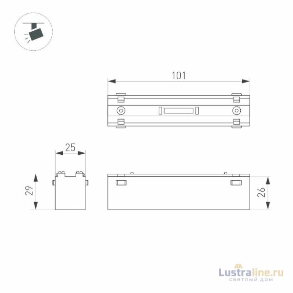 Трековый магнитный светильник Arlight MAG-VIBE-LASER-L101-6W Day4000-MIX (BK, 24 deg, 48V, TUYA Zigbee) 044188