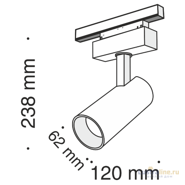 Трековый светильник Maytoni Track lamps TR019-2-15W3K-B Трековый светильник Maytoni Track lamps TR019-2-15W3K-B