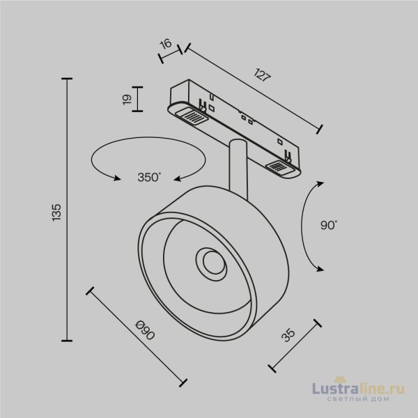 Трековый магнитный светильник Maytoni Lens TR217-2-15W3K-B