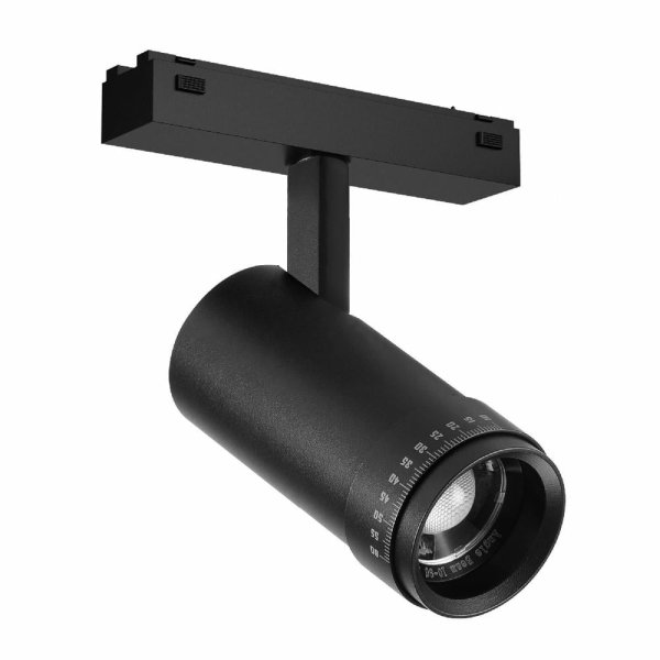 Трековый магнитный светильник Arlight MAG-VIBE-SPOT-ZOOM-R47-10W Day4000 (BK, 20-55 deg, 48V) 044482