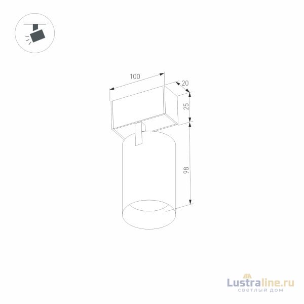 Трековый светодиодный светильник Arlight Mag-Spot-25-R90-9W Warm3000 033677 Трековый светодиодный светильник Arlight Mag-Spot-25-R90-9W Warm3000 033677