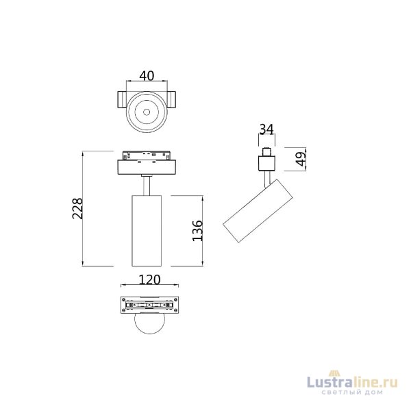 Трековый светильник Maytoni Track lamps TR019-2-7W4K-B Трековый светильник Maytoni Track lamps TR019-2-7W4K-B