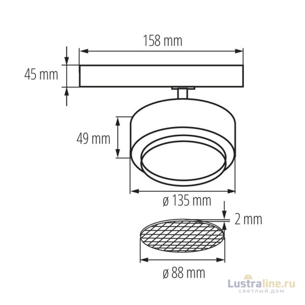 Трековый трехфазный светильник Kanlux Btl 35660