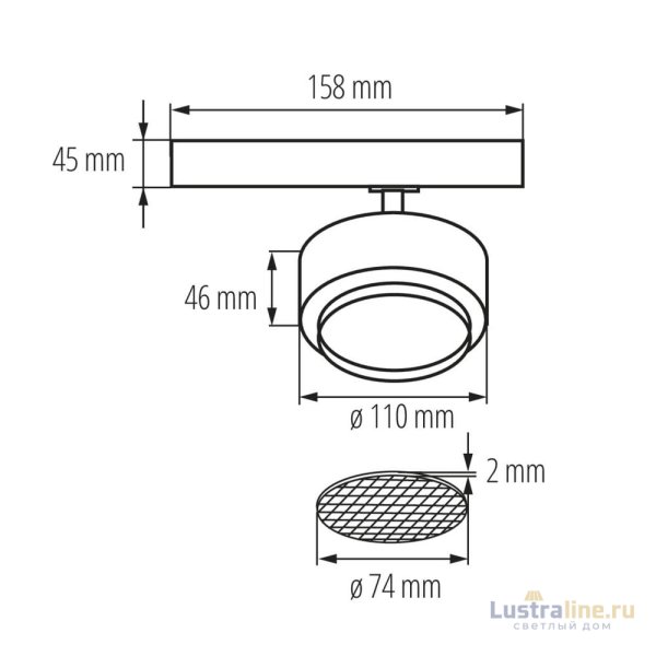 Трековый трехфазный светильник Kanlux Btl 35655