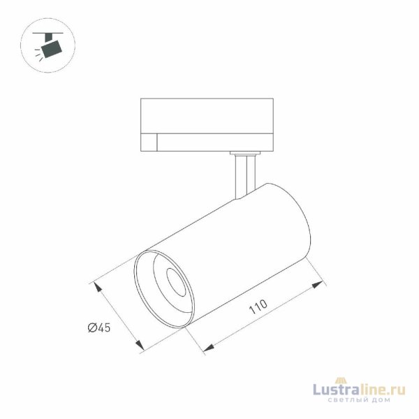 Трековый однофазный светильник Arlight LGD-SPOT-2TR-R45-7W Warm3000 (WH, 24 deg, 230V) 042537