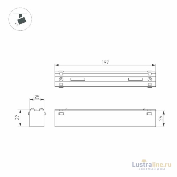 Трековый магнитный светильник Arlight MAG-VIBE-LASER-L197-12W Warm3000 (WH, 24 deg, 48V) 044423