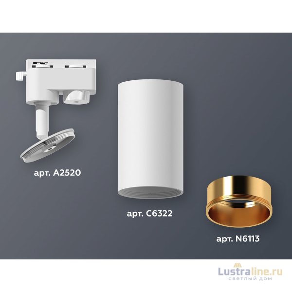 Трековый однофазный светильник Ambrella Light Track System XT6322023 (A2520, C6322, N6113) Трековый однофазный светильник Ambrella Light Track System XT6322023 (A2520, C6322, N6113)