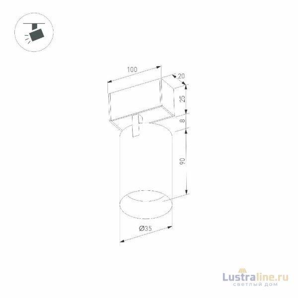 Трековый магнитный светильник Arlight MAG-SPOT-25-R90-9W Day4000 (BK, 30 deg, 24V, DALI) 046300