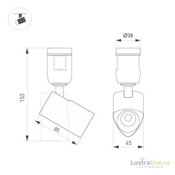 Трековый светильники Arlight ART-APRIORI-SPOT-TURN-R45-8W Day4000 039397