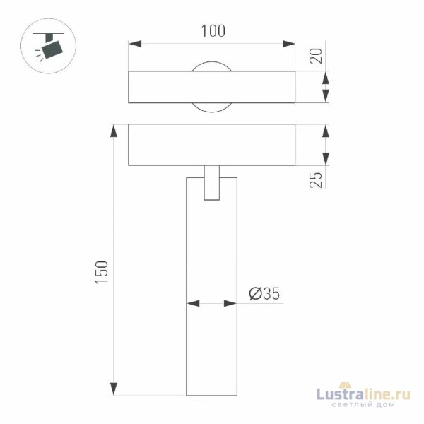 Трековый магнитный светильник Arlight MAG-SPOT-25-R120-12W Warm3000 050078