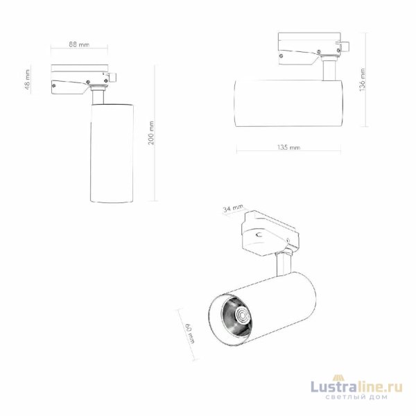 Трековый однофазный светильник Denkirs Solid Koper DK6452-BK Трековый однофазный светильник Denkirs Solid Koper DK6452-BK