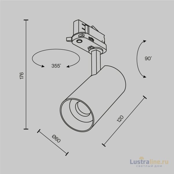 Трековый трехфазный светильник Maytoni Focus Led TR197-3-12WCCT-M-W Трековый трехфазный светильник Maytoni Focus Led TR197-3-12WCCT-M-W