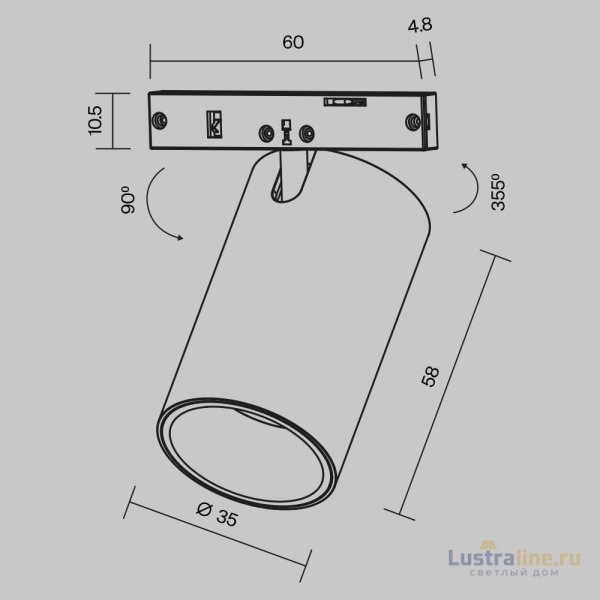 Трековый магнитный светильник Maytoni Focus Led TR187-1-5W2.7K-M-BW