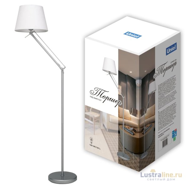 Торшер Uniel UML-T500 E27 SILVER/WHITE UL-00010181