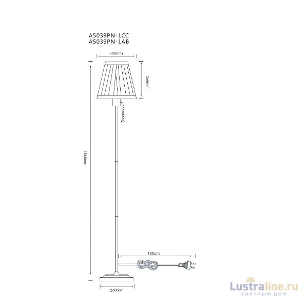Торшер Arte Lamp Marriot A5039PN-1AB