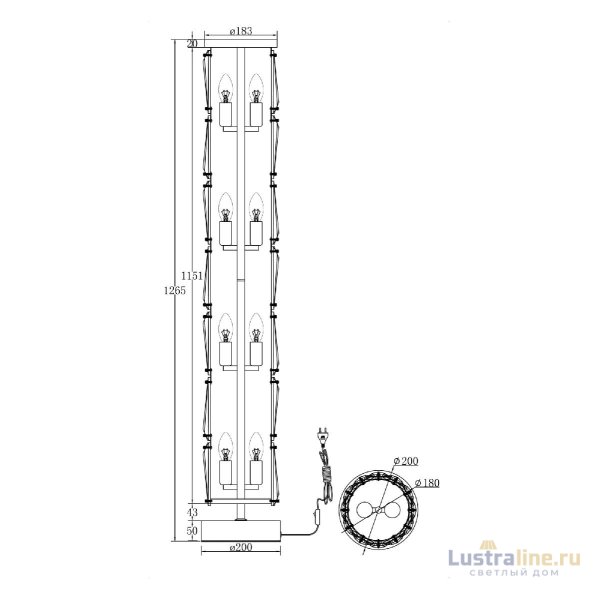 Торшер Maytoni Puntes MOD043FL-08G Торшер Maytoni Puntes MOD043FL-08G