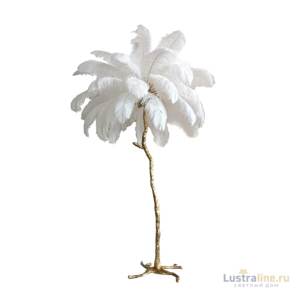 Торшер Delight Collection Ostrich Feather BRFL5014 white/antique brass Торшер Delight Collection Ostrich Feather BRFL5014 white/antique brass