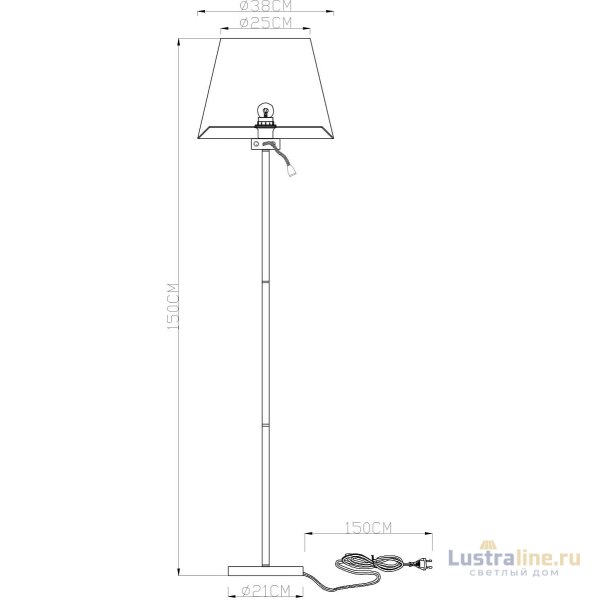 Торшер Arte Lamp Elba A2581PN-2AB Торшер Arte Lamp Elba A2581PN-2AB