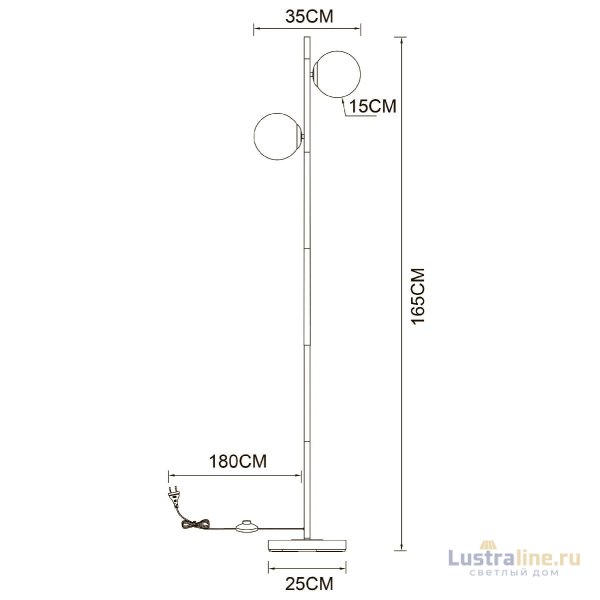Торшер Arte Lamp Alcor A2224PN-2BK Торшер Arte Lamp Alcor A2224PN-2BK