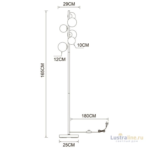 Торшер Arte Lamp Gemini A2243PN-6PB Торшер Arte Lamp Gemini A2243PN-6PB
