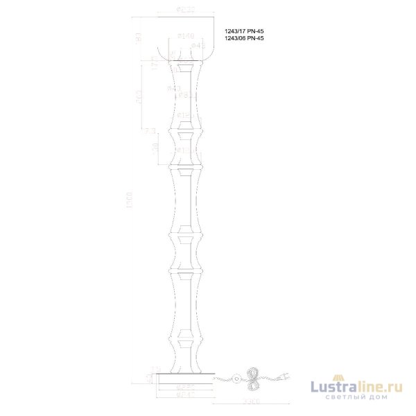 Торшер Divinare Sterzo 1244/17 PN-60 Торшер Divinare Sterzo 1244/17 PN-60