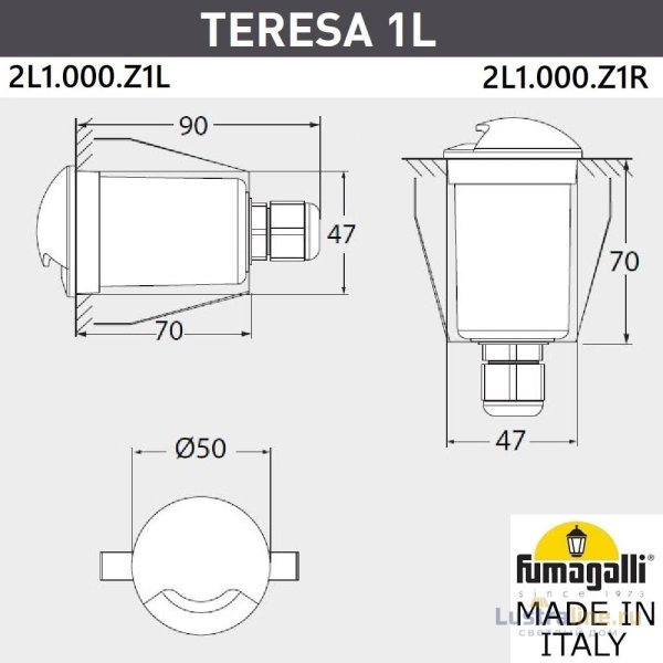 Уличный встраиваемый светильник Fumagalli Teresa 2L1.000.000.AXZ1L Уличный встраиваемый светильник Fumagalli Teresa 2L1.000.000.AXZ1L