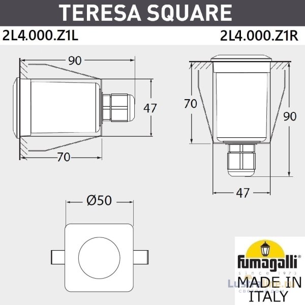 Уличный встраиваемый светильник Fumagalli Teresa 2L4.000.000.LXZ1L Уличный встраиваемый светильник Fumagalli Teresa 2L4.000.000.LXZ1L