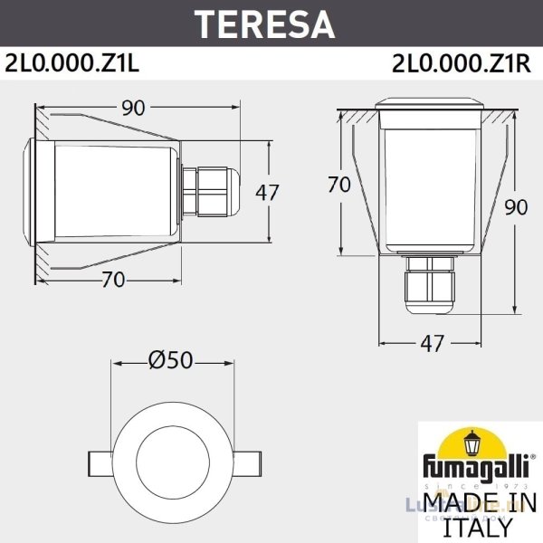 Уличный встраиваемый светильник Fumagalli Teresa 2L0.000.000.AXZ1L Уличный встраиваемый светильник Fumagalli Teresa 2L0.000.000.AXZ1L