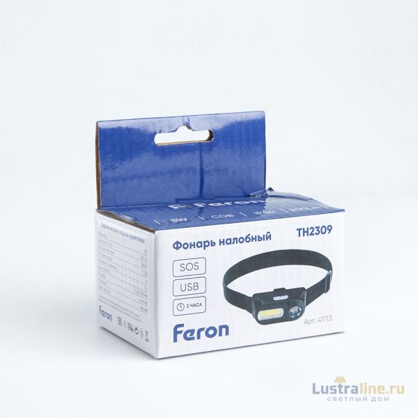 Фонарь налобный Feron TH2309 с аккумулятором 41713 Фонарь налобный Feron TH2309 с аккумулятором 41713