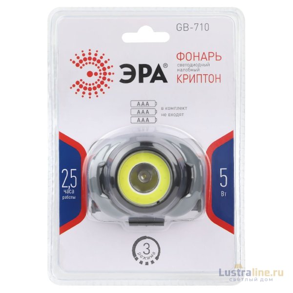 Фонарь налобный Криптон на батарейках Эра GB-710 Б0052752 Фонарь налобный Криптон на батарейках Эра GB-710 Б0052752