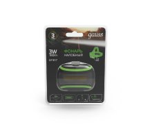 Налобный светодиодный фонарь Gauss от батареек 50х70 180 лм GF307