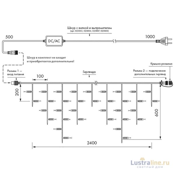 Светодиодная гирлянда Arlight ARD-Edge-Classic-2400x600-White-88LED-Pulse Warm 034914 Светодиодная гирлянда Arlight ARD-Edge-Classic-2400x600-White-88LED-Pulse Warm 034914