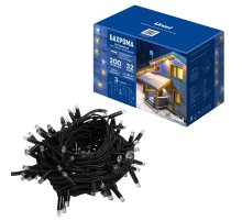 Гирлянда Uniel ULD-B3007-200/TBK WARMWHITE-WHITE IP67