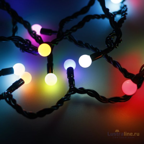 Светодиодная гирлянда Arlight ARD-Ball-Classic-D13-5000-Black-50LED RGB 025567