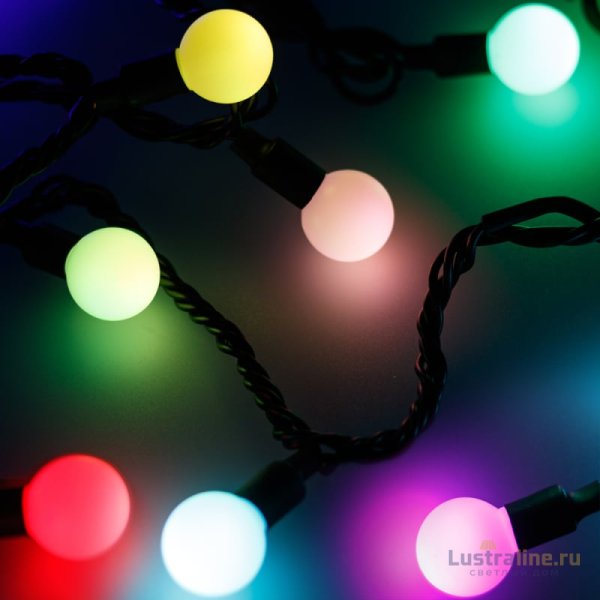 Светодиодная гирлянда Arlight ARD-Ball-Classic-D23-10000-Black-80LED RGB 025619