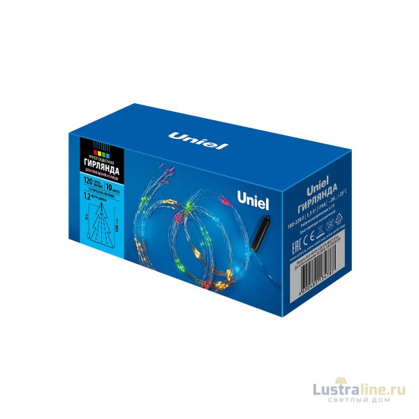 Уличная светодиодная гирлянда (UL-00007283) Uniel Лучи росы 220V разноцветный ULD-E0120-120/STA Multi IP44 Уличная светодиодная гирлянда (UL-00007283) Uniel Лучи росы 220V разноцветный ULD-E0120-120/STA Multi IP44