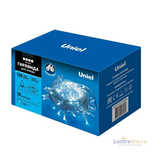 Уличная светодиодная гирлянда Uniel (UL-00001351) белый ULD-S1000-120/TWK White IP67 Уличная светодиодная гирлянда Uniel (UL-00001351) белый ULD-S1000-120/TWK White IP67