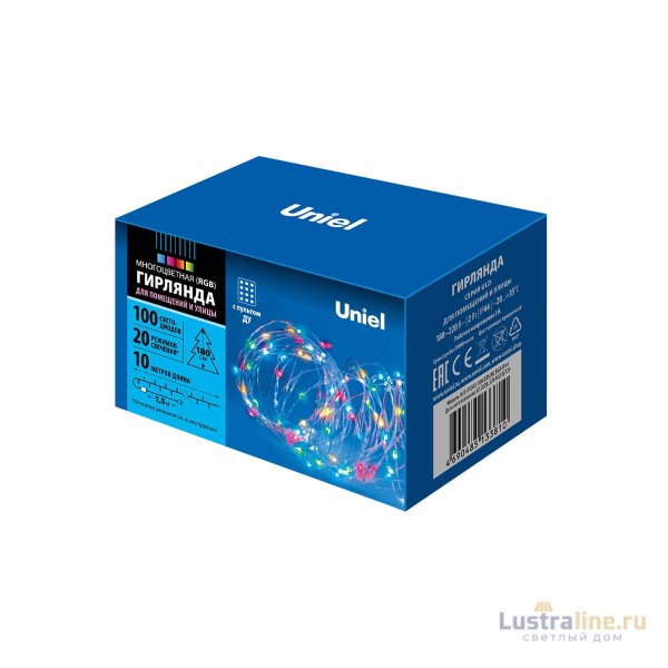 Уличная светодиодная гирлянда (UL-00007180) Uniel 220V разноцветный ULD-S1000-100/DTA/RC RGB IP44
