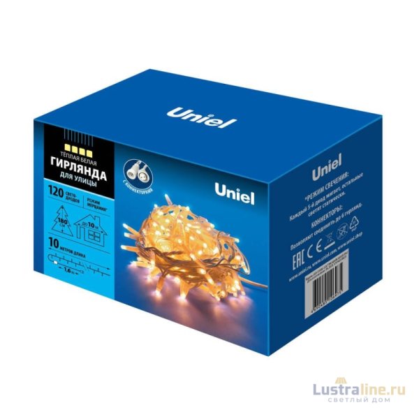 Уличная светодиодная гирлянда Uniel (UL-00003685) теплый белый ULD-S1000-120/TWK Warm White IP67