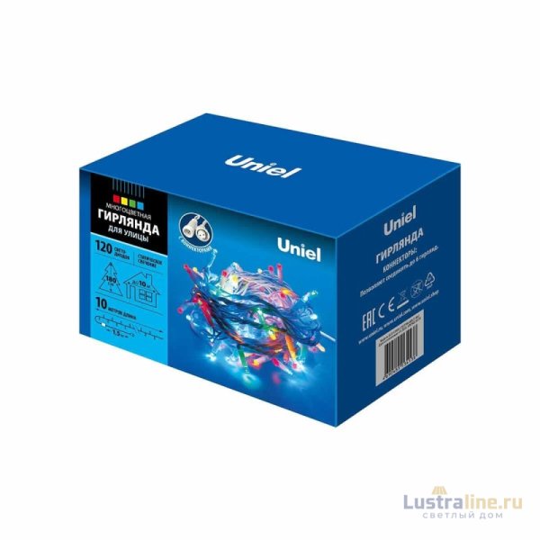 Уличная светодиодная гирлянда (UL-00007202) Uniel 220V разноцветный ULD-S1000-120/SWK Multi IP67