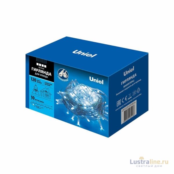 Уличная светодиодная гирлянда (UL-00007204) Uniel 220V белый ULD-S1000-120/SWK White IP67