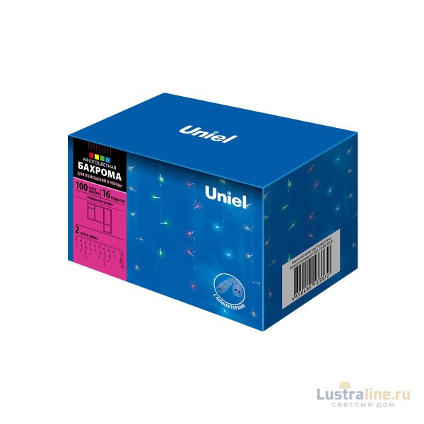 Уличная светодиодная гирлянда (UL-00007208) Uniel бахрома 220V разноцветный ULD-B2007-100/TTK Multi IP44 Уличная светодиодная гирлянда (UL-00007208) Uniel бахрома 220V разноцветный ULD-B2007-100/TTK Multi IP44