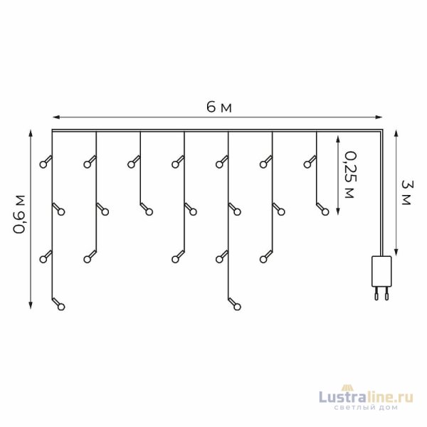 Гирлянда Бахрома Uniel ULD-B6006-080/STK WARM WHITE IP44 UL-00012073